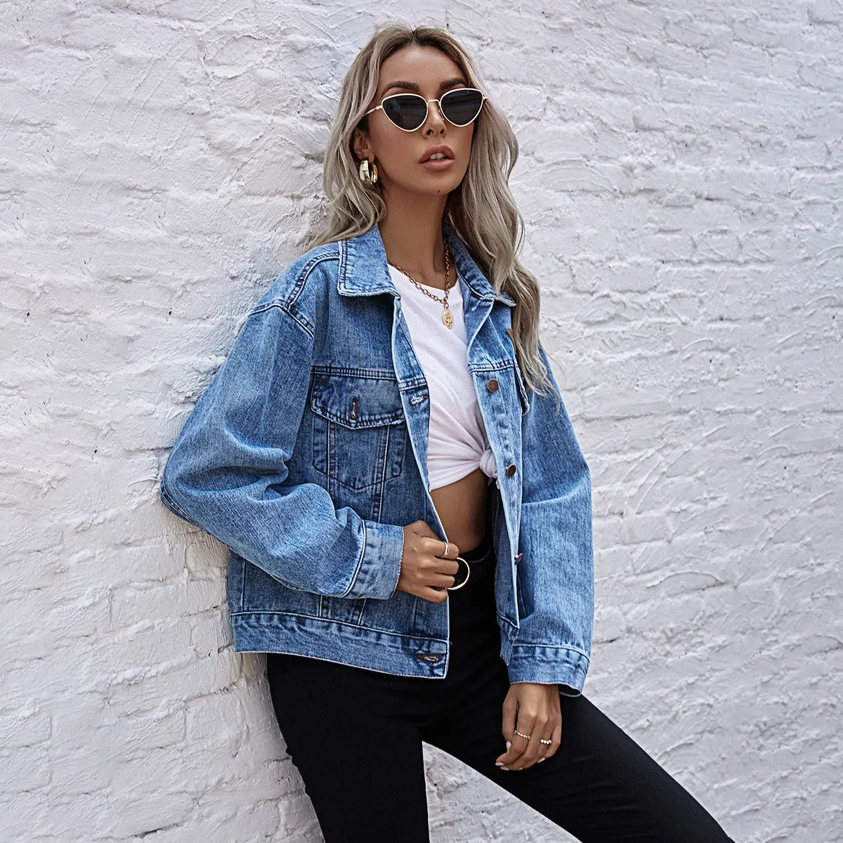 Retro Button-Up Denim Jacket