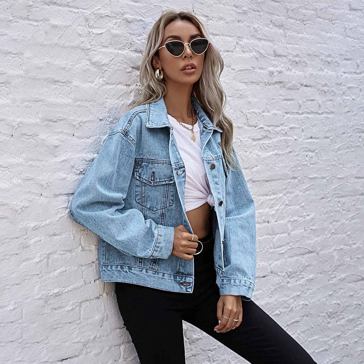 Retro Button-Up Denim Jacket