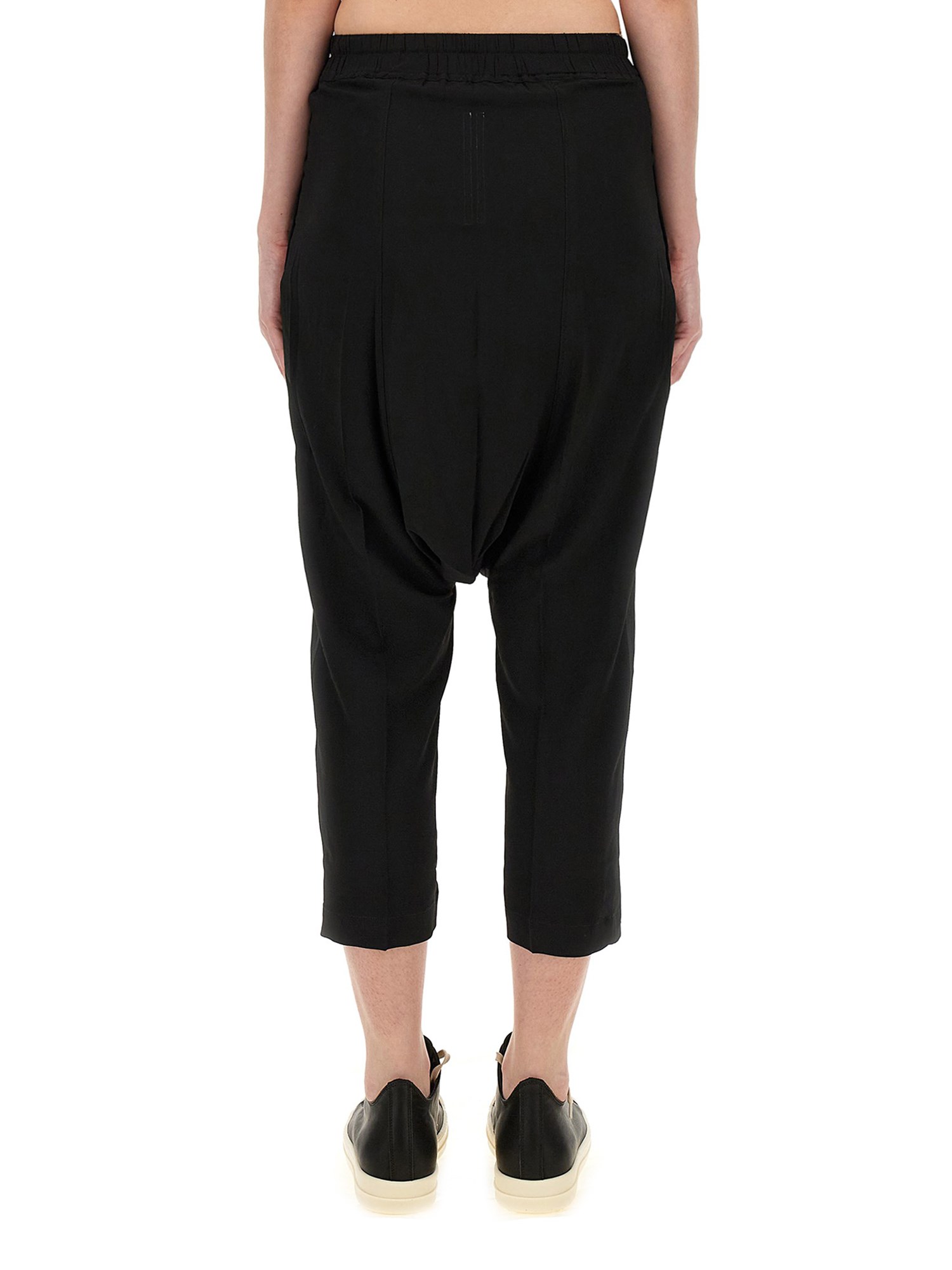 RICK OWENS    ACETATE CROPPED PANTS