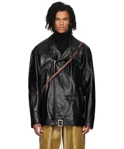 Rick Owens Black Porterville Jumbo Luke Stooges Leather Jacket