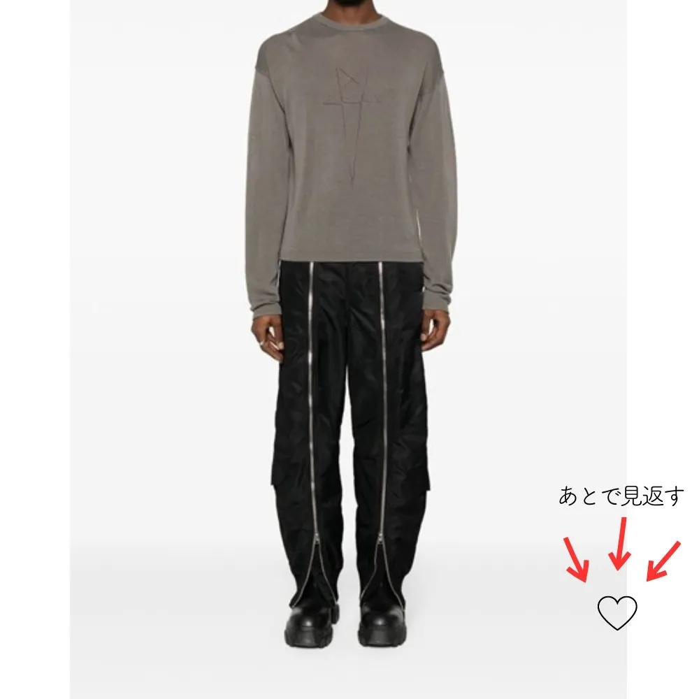 RICK OWENS  |Street Style Plain Logo Designers Sweaters