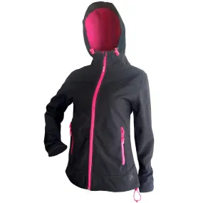 Rosella Black Softshell Jacket (pink trim)