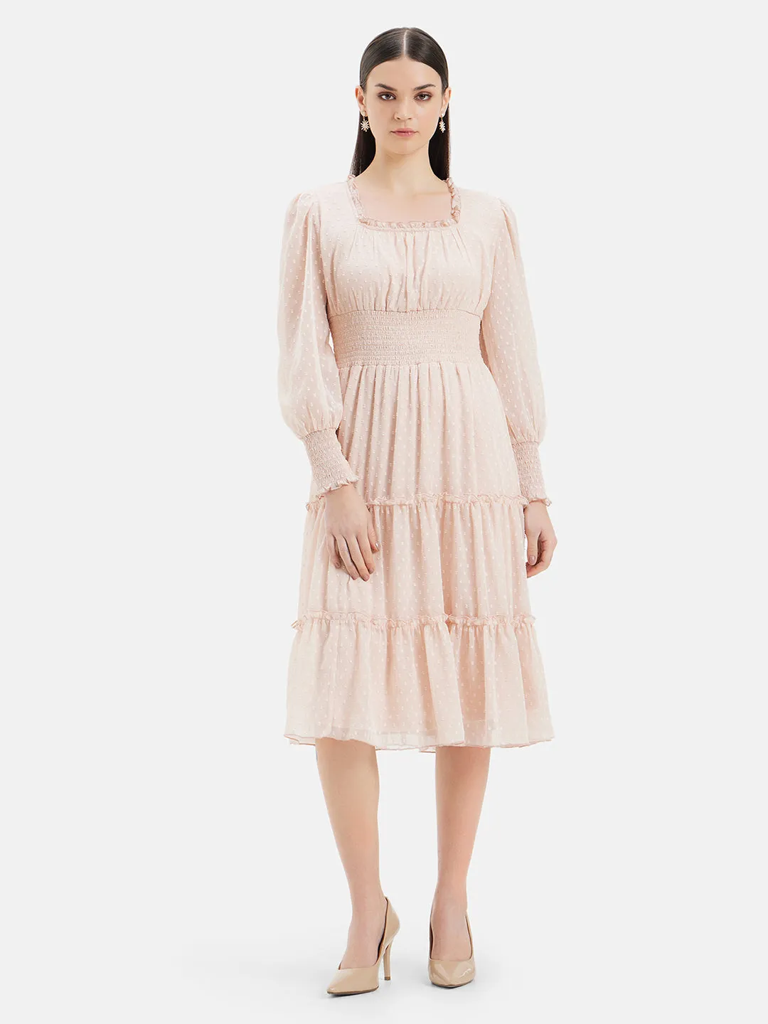 Ruffle Tiered Midi Dress