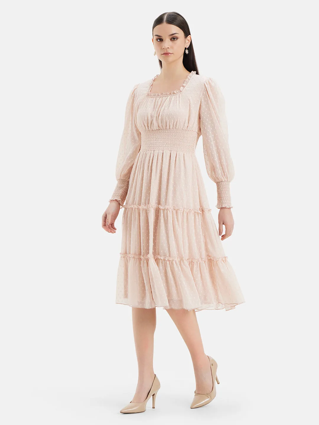 Ruffle Tiered Midi Dress