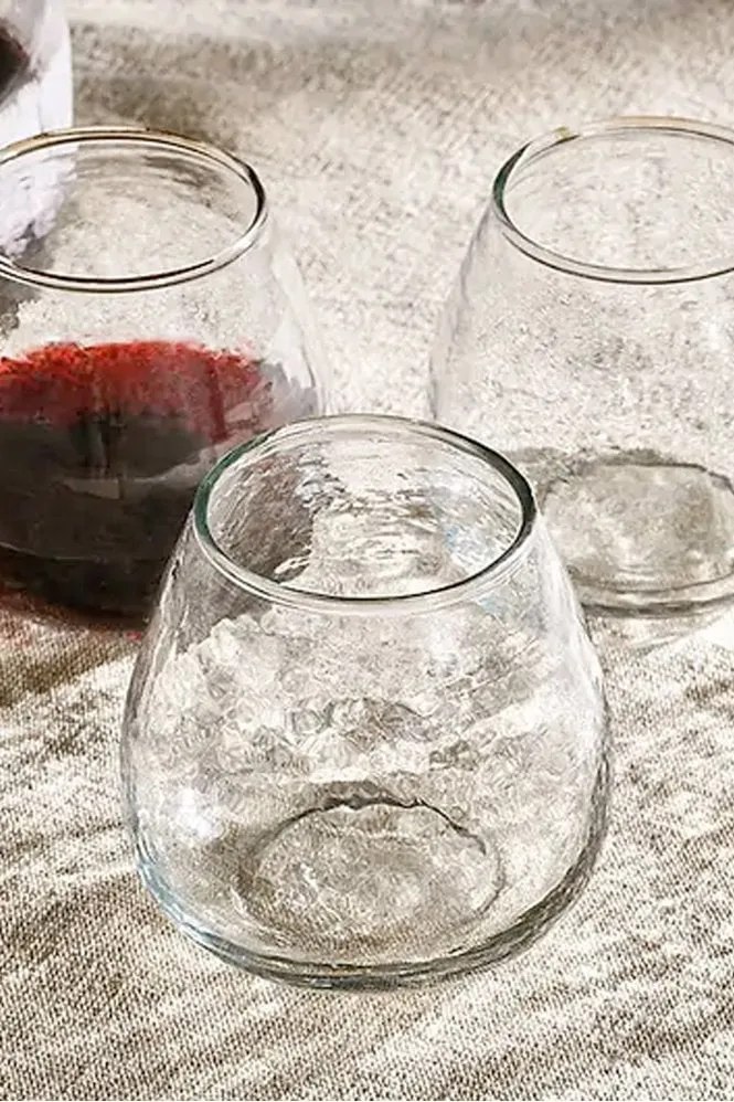 Sarda Stemless Wine or Tumbler Glasses Set of 4    