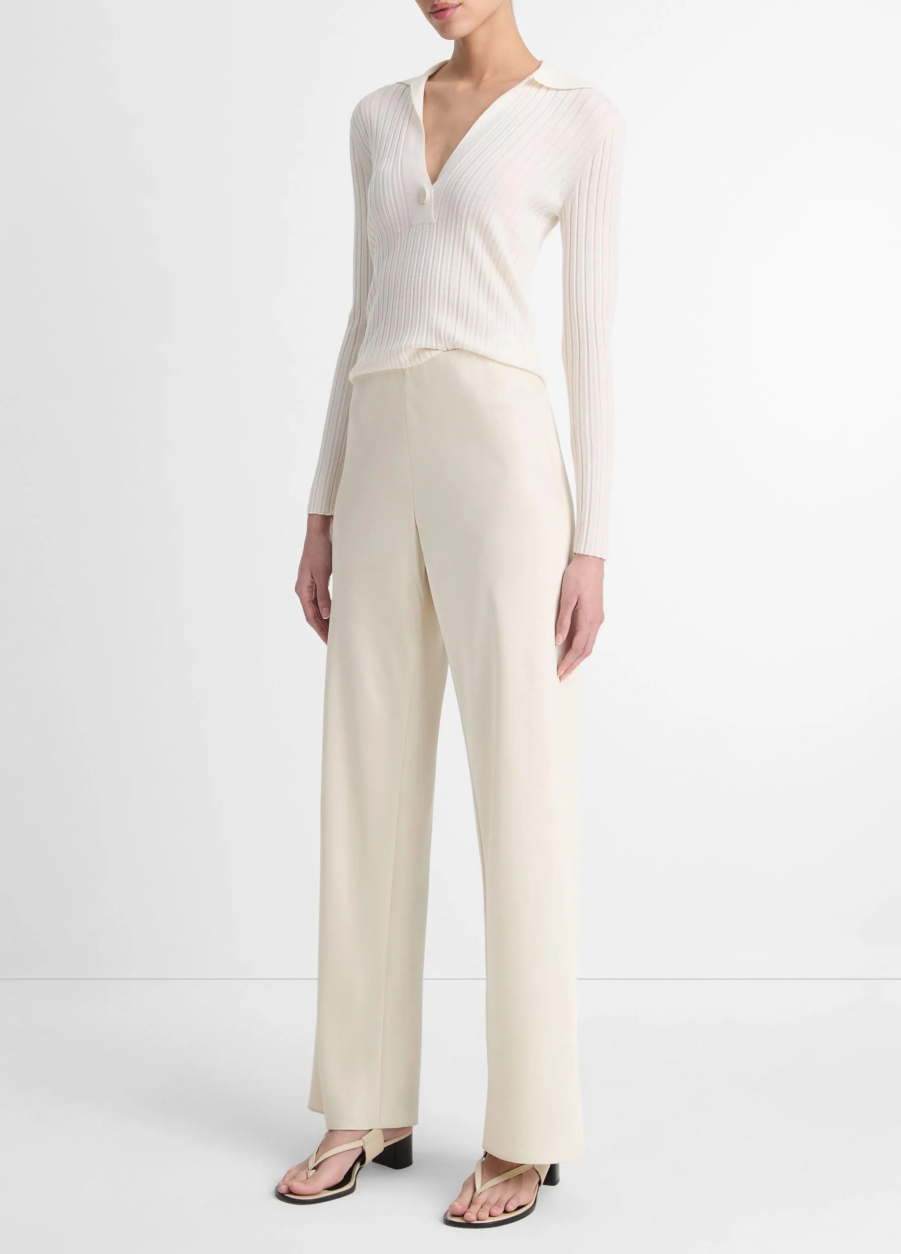 Satin High-Waist Bias Pant