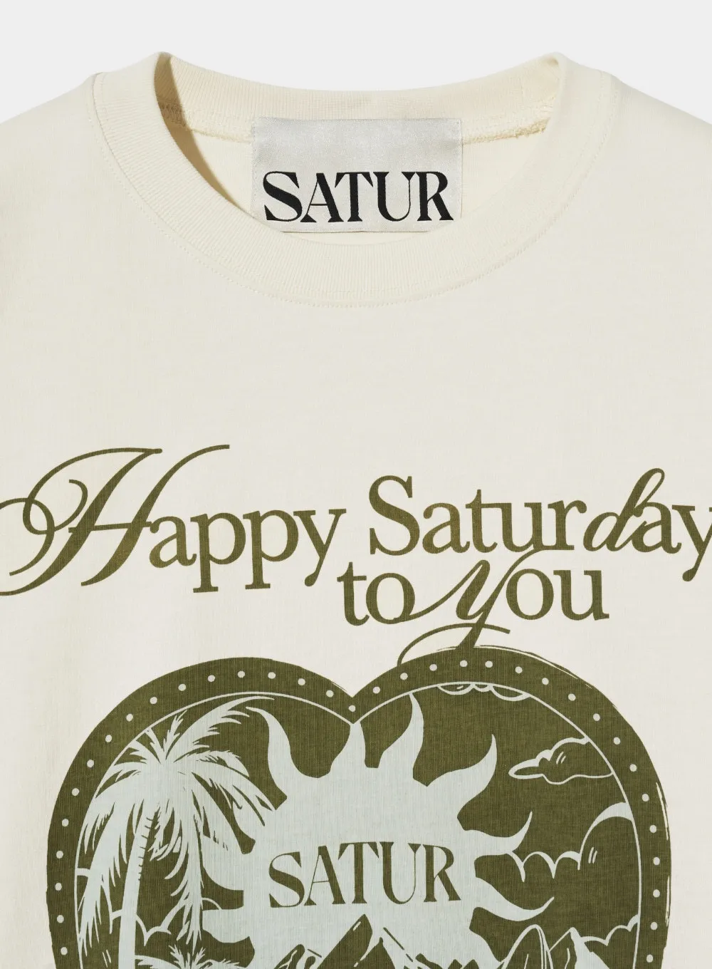 SATUR  |Crew Neck Heart Unisex Street Style U-Neck Plain Cotton