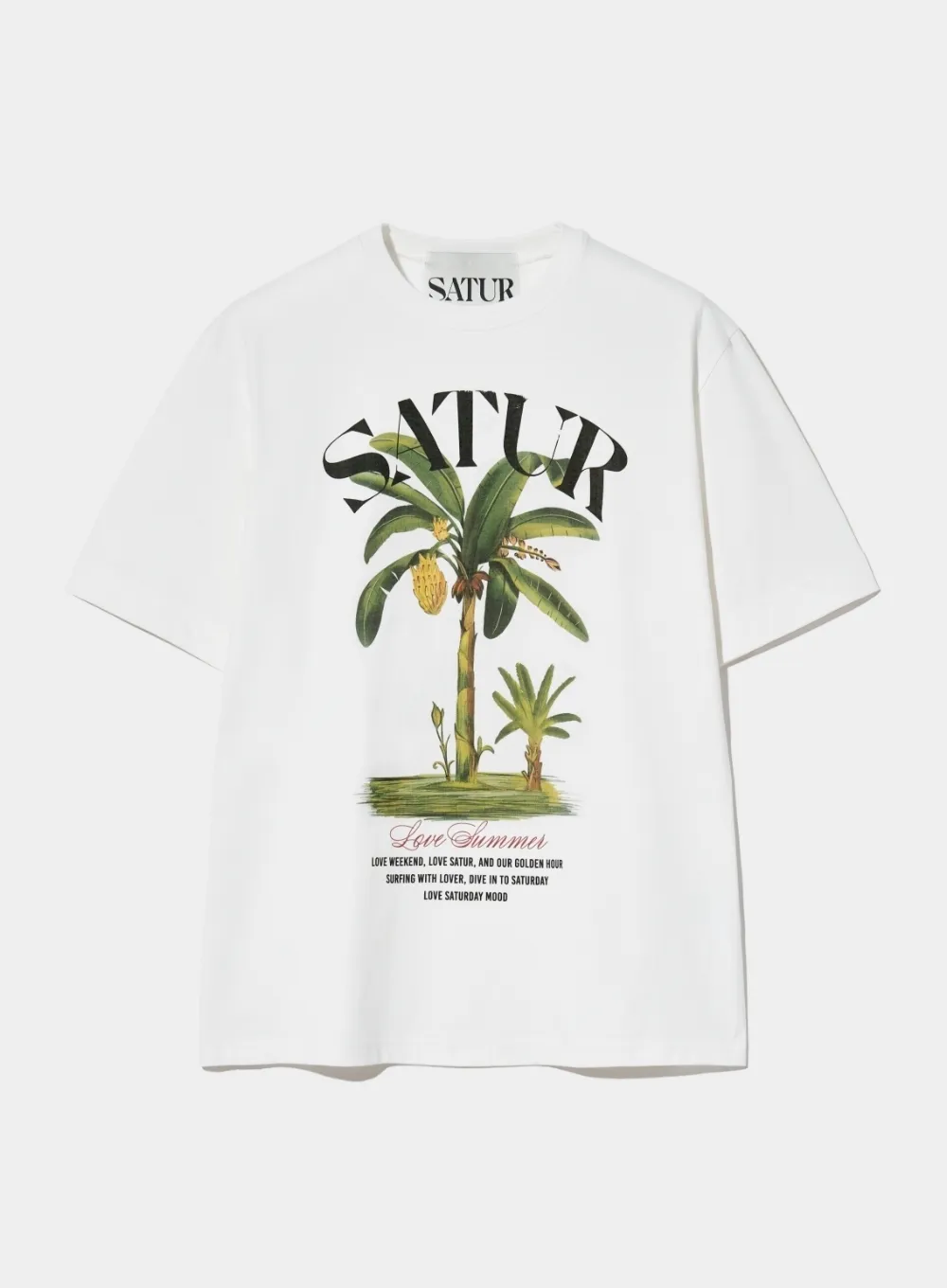 SATUR  |Crew Neck Tropical Patterns Unisex Street Style U-Neck Plain