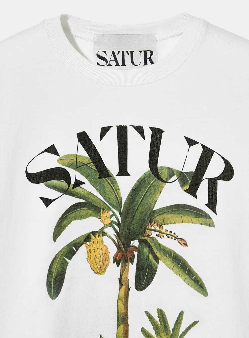 SATUR  |Crew Neck Tropical Patterns Unisex Street Style U-Neck Plain