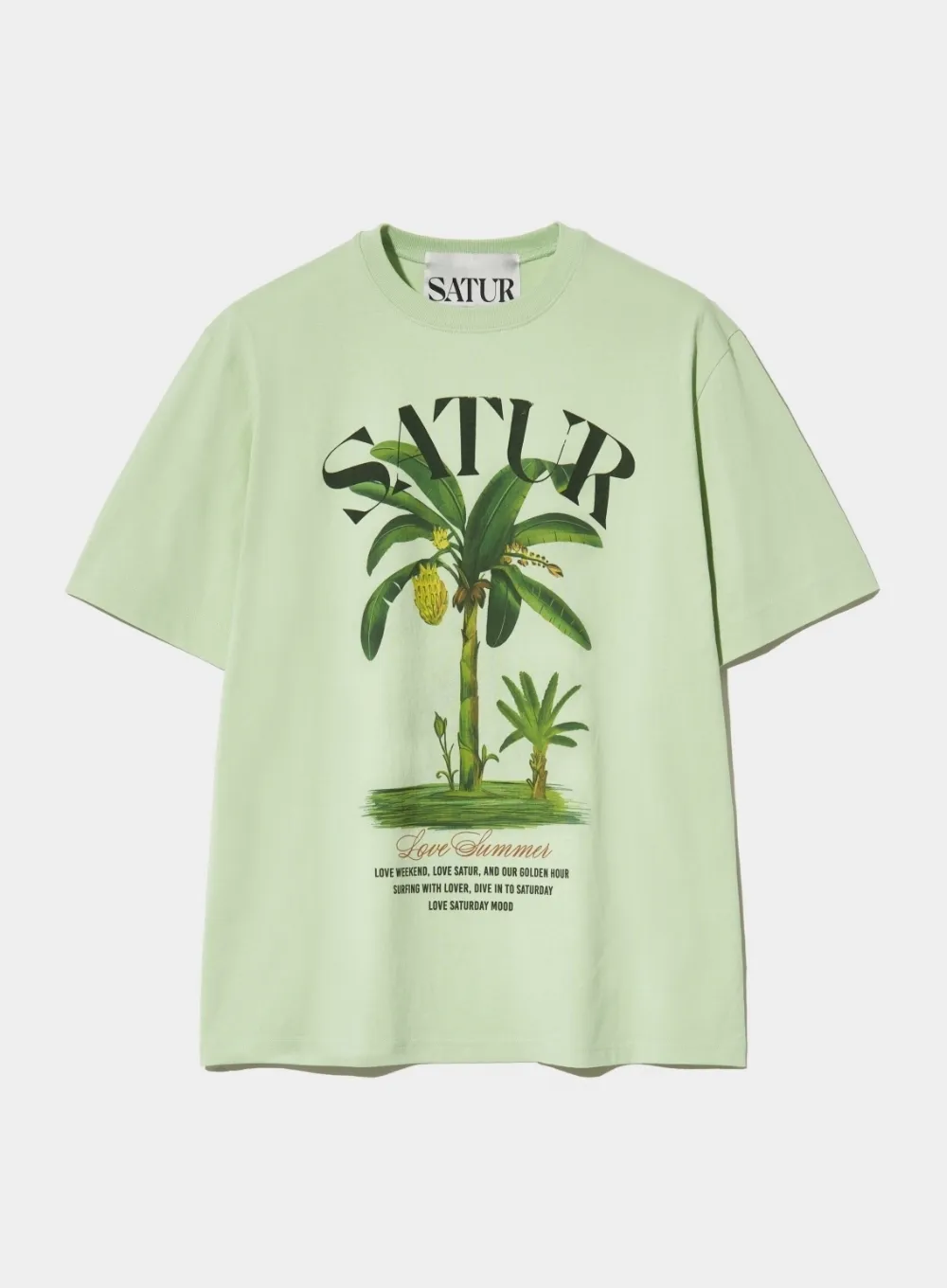 SATUR  |Crew Neck Tropical Patterns Unisex Street Style U-Neck Plain