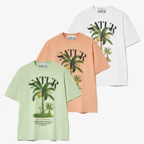 SATUR  |Crew Neck Tropical Patterns Unisex Street Style U-Neck Plain