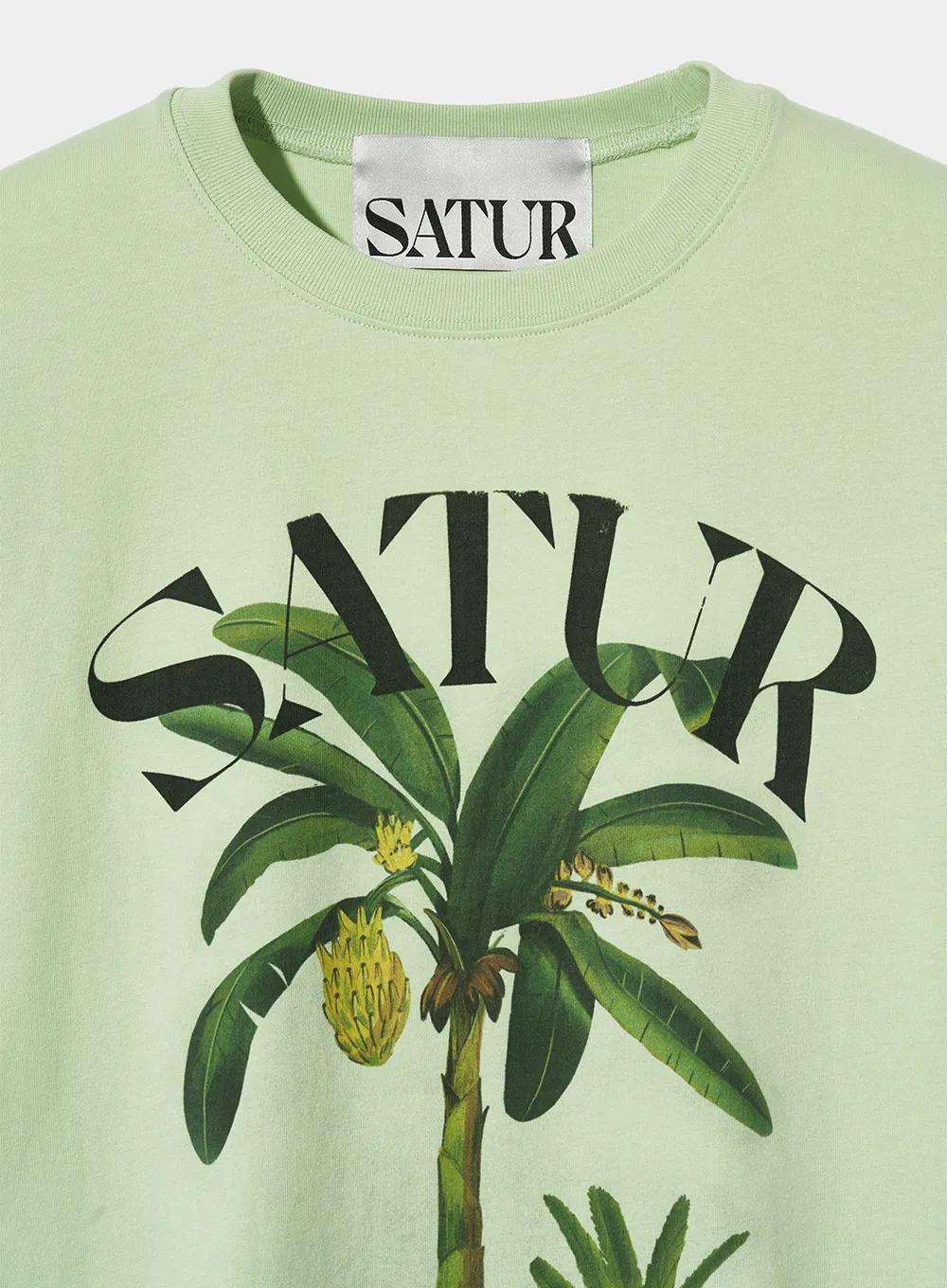 SATUR  |Crew Neck Tropical Patterns Unisex Street Style U-Neck Plain