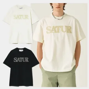 SATUR  |Crew Neck Unisex Street Style U-Neck Plain Cotton