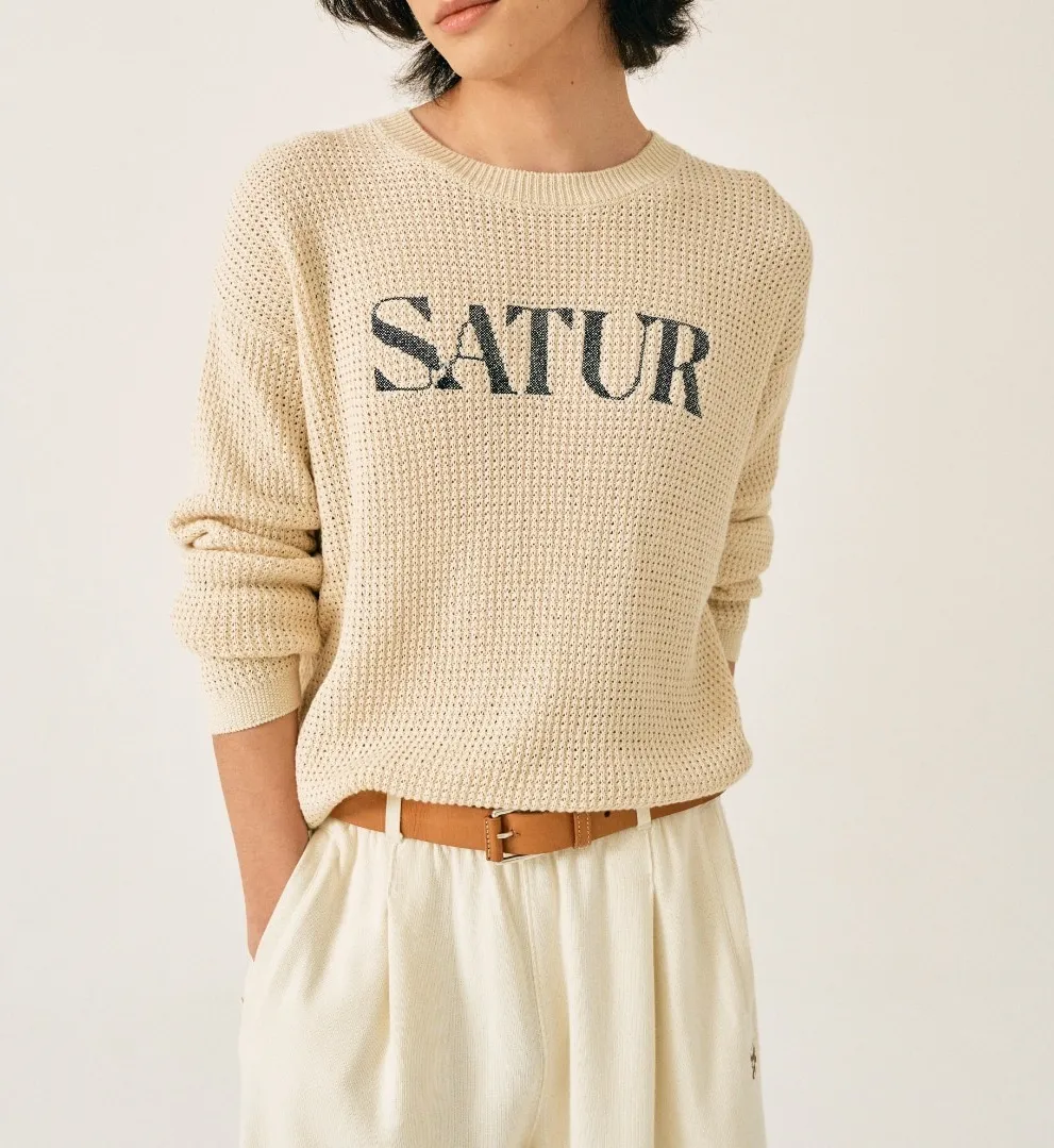 SATUR  |Unisex Street Style Logo Sweaters