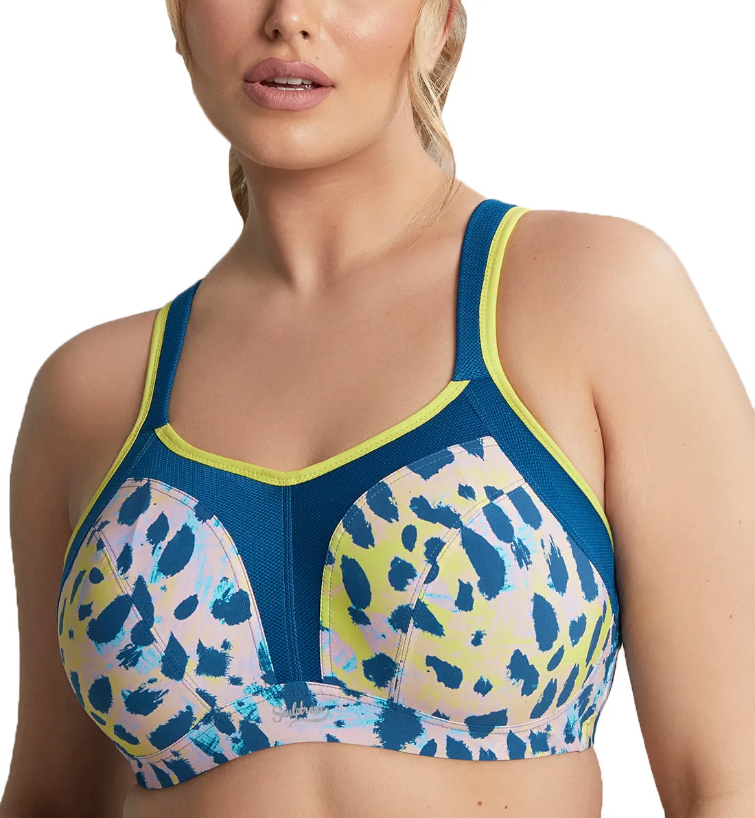 Sculptresse by Panache Non-padded Underwire Sports Bra (9441) - Lime Animal