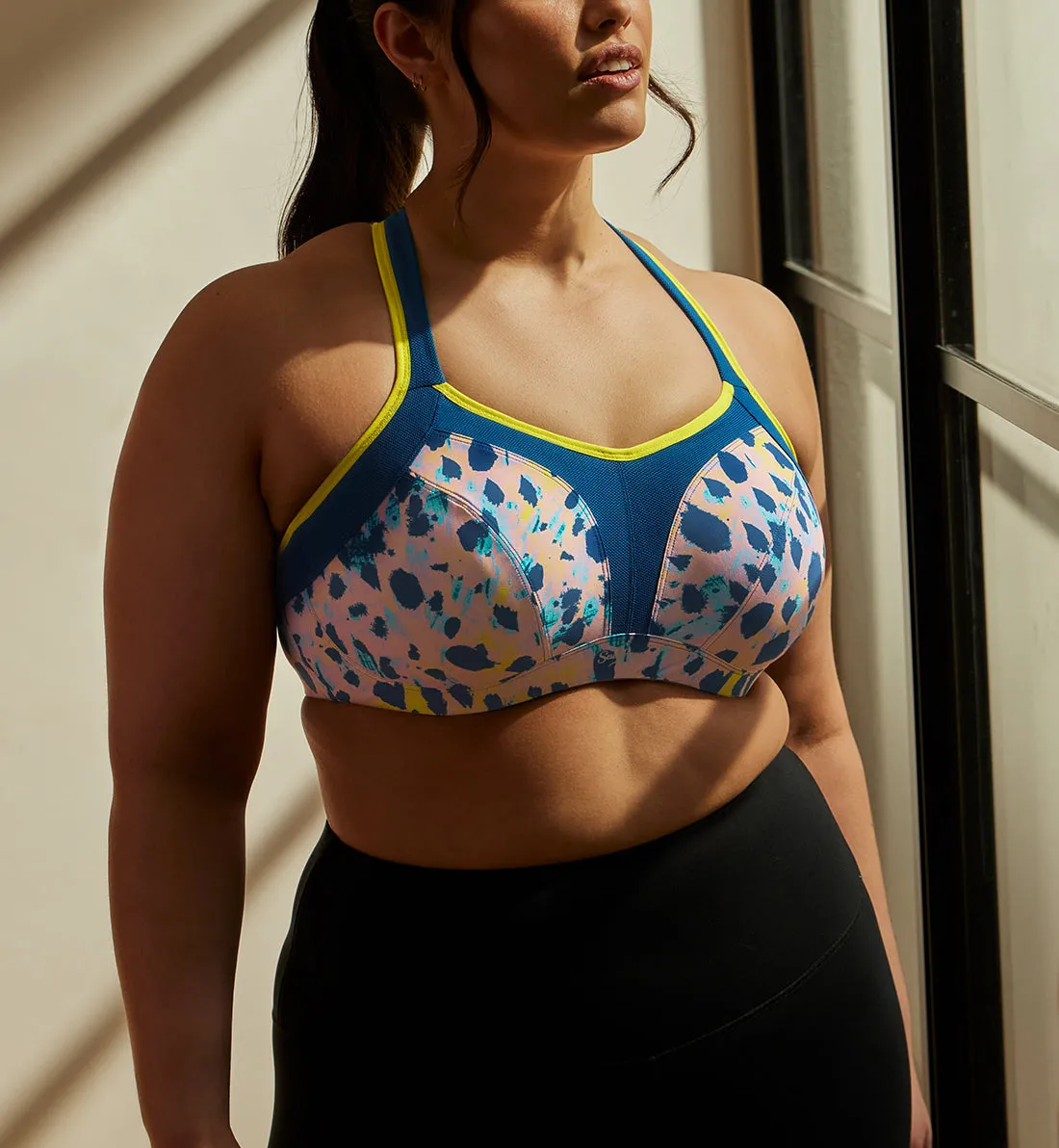 Sculptresse by Panache Non-padded Underwire Sports Bra (9441) - Lime Animal