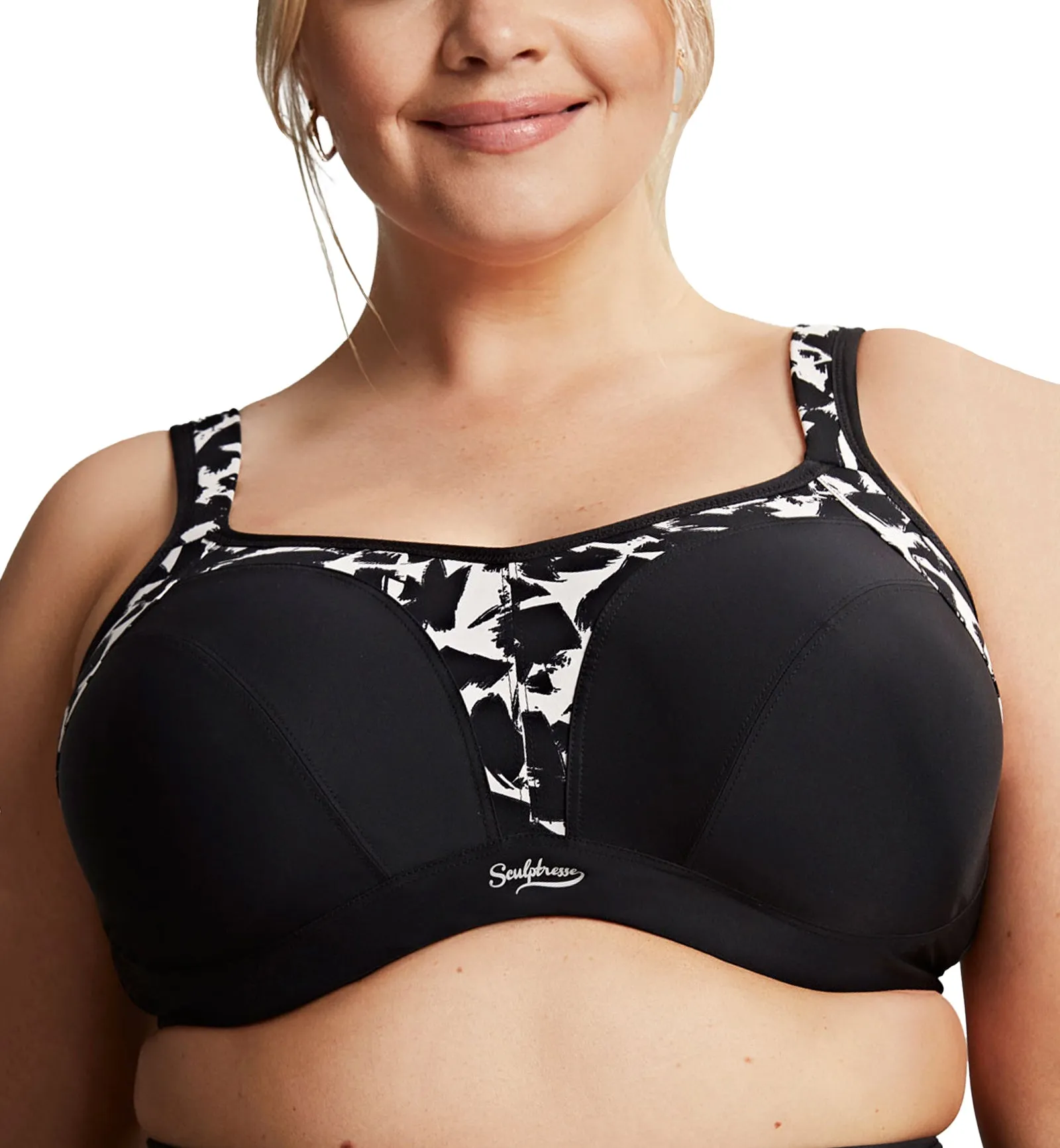 Sculptresse by Panache Non-padded Underwire Sports Bra (9441) - Mono Print