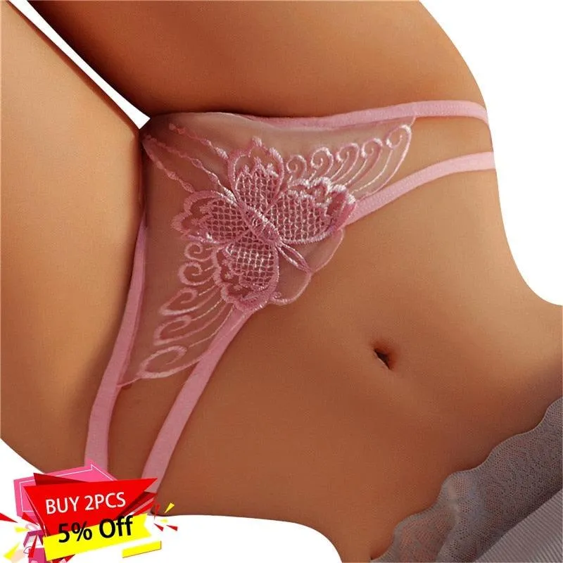 Seamless Panties Open Rose Bottom Crotch Thong Panties