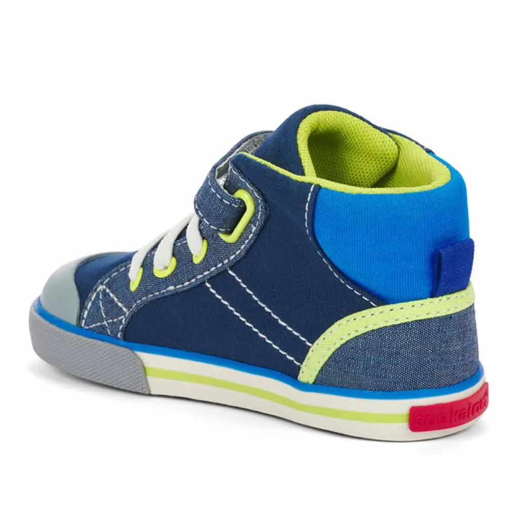 See Kai Run Dane Sneaker - Blue/Lime