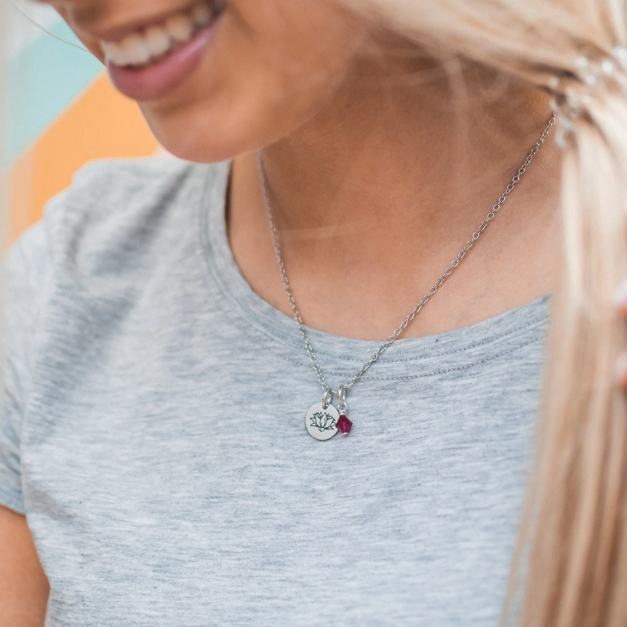 September Morning Glory Birth Flower Necklace