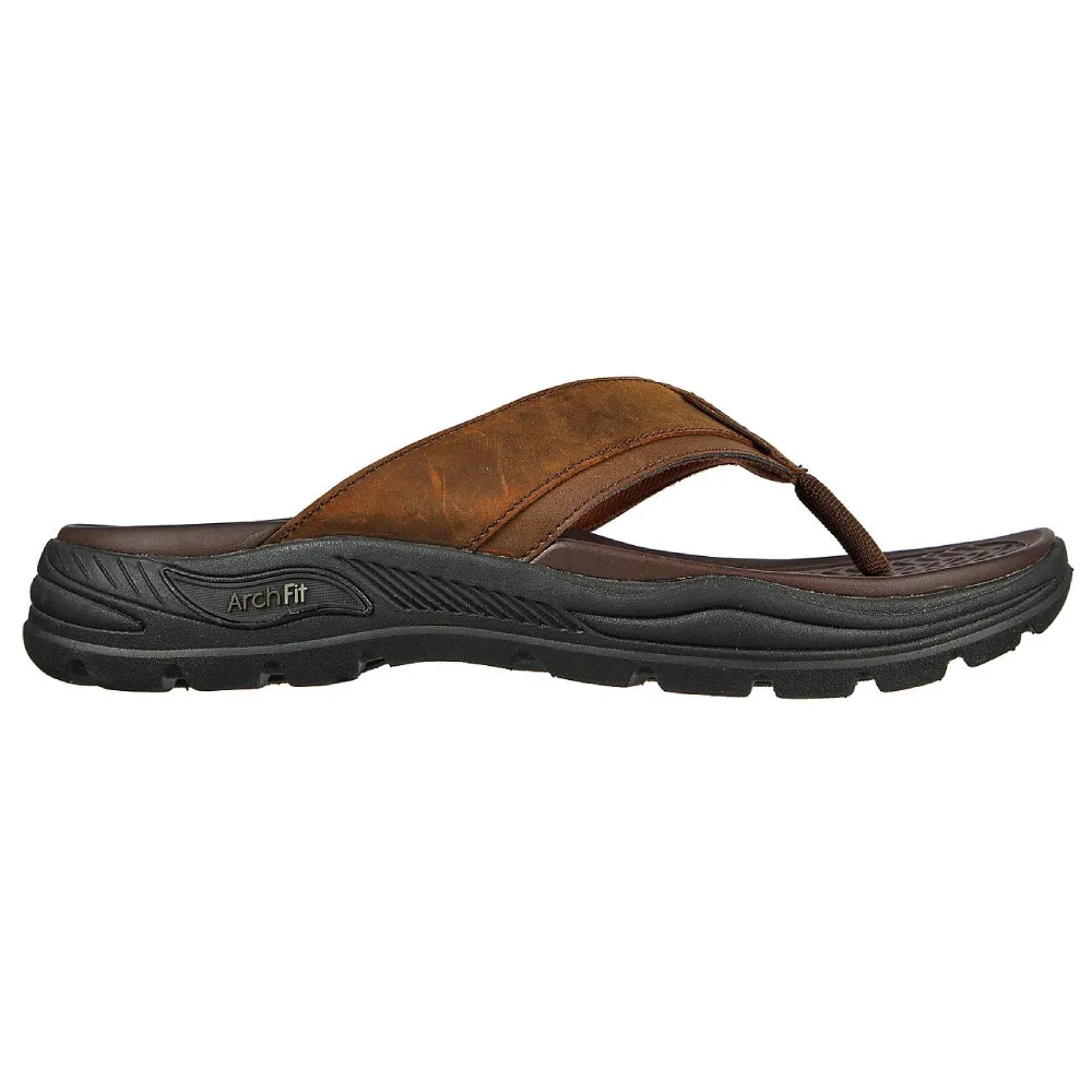 SKECHERS Men's Arch Fit Motley SD-Malico sandal (Dark Brown)