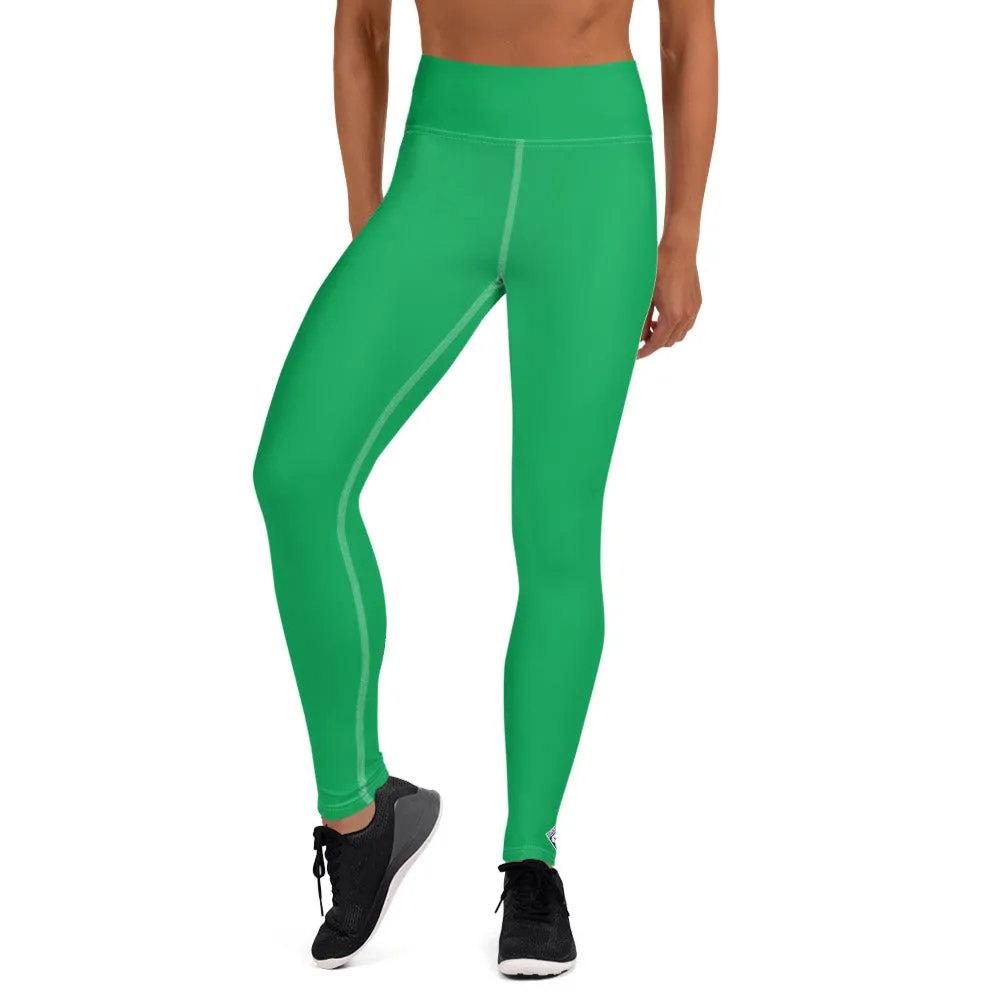 Sleek Silhouette: Women's Solid Color Yoga Pants Leggings - Jade