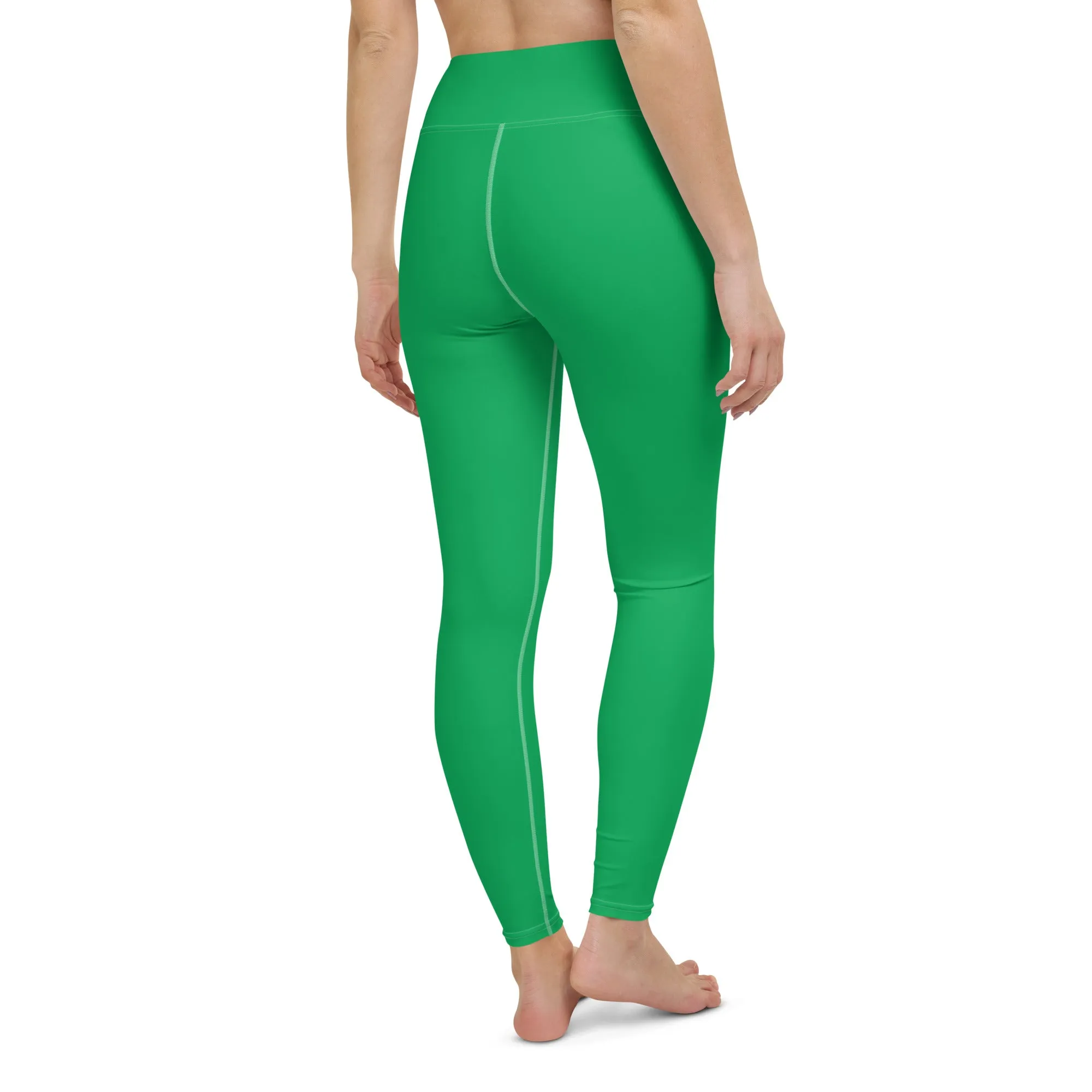 Sleek Silhouette: Women's Solid Color Yoga Pants Leggings - Jade