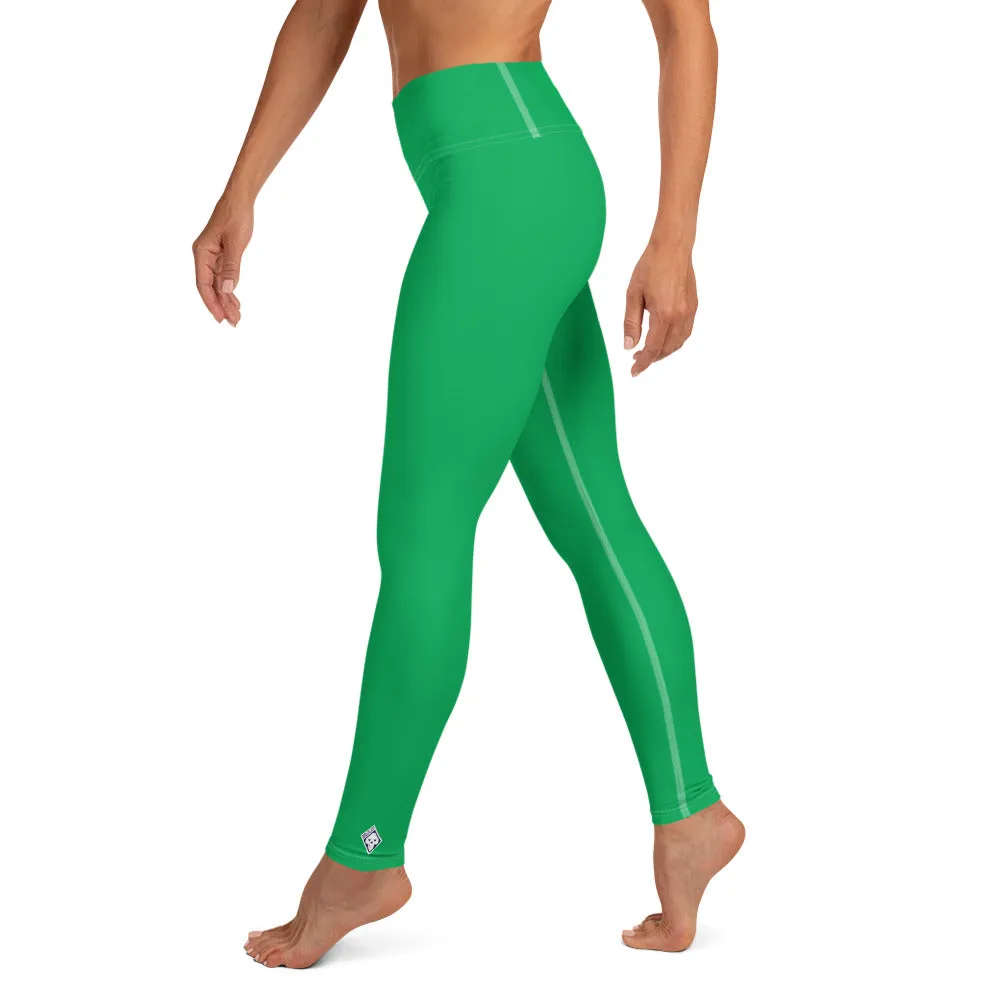 Sleek Silhouette: Women's Solid Color Yoga Pants Leggings - Jade