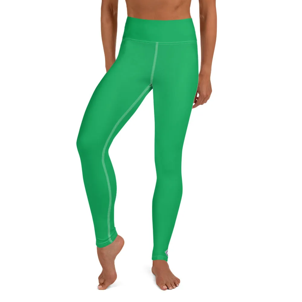 Sleek Silhouette: Women's Solid Color Yoga Pants Leggings - Jade