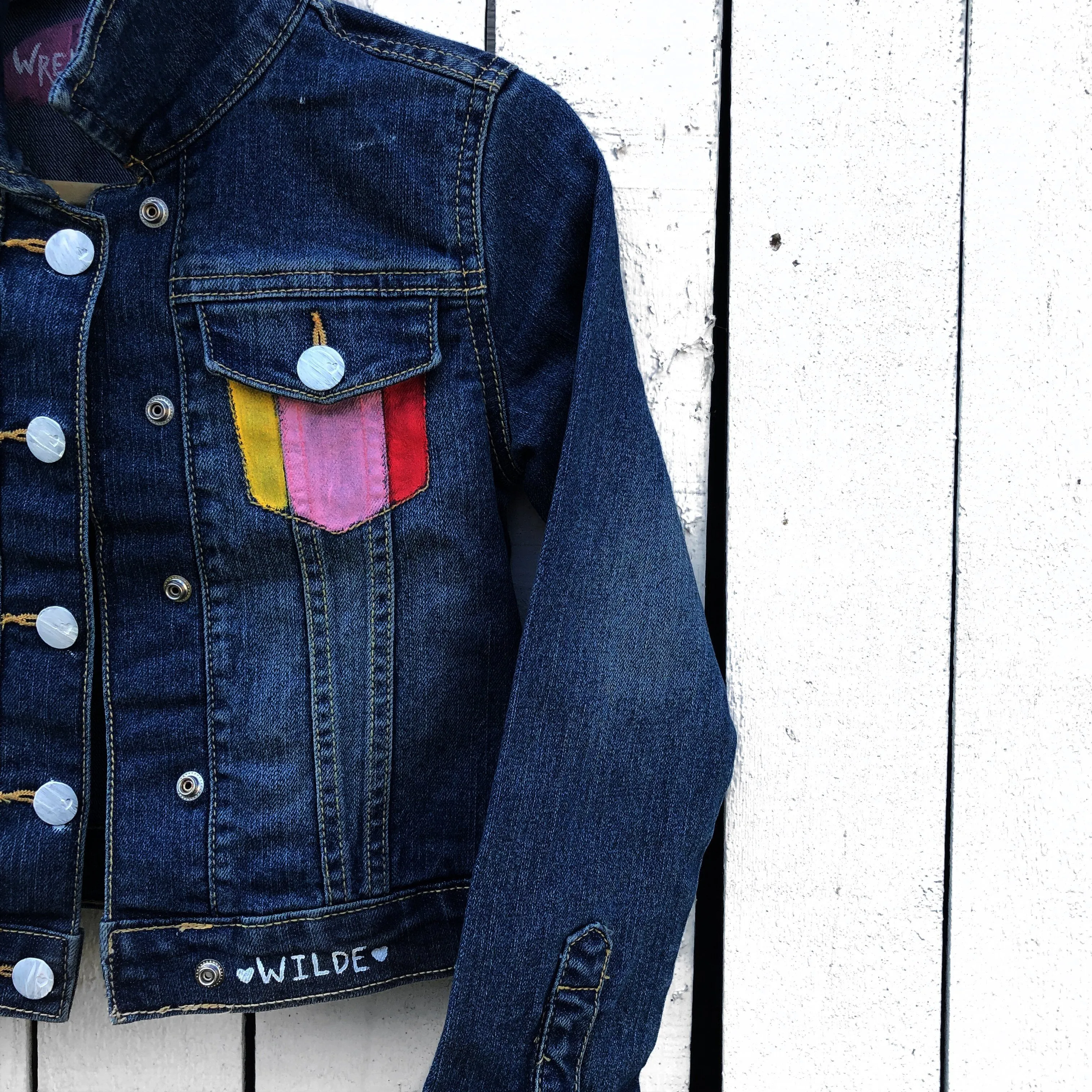 'SLEEPING UNICORN' DENIM JACKET - GIRLS