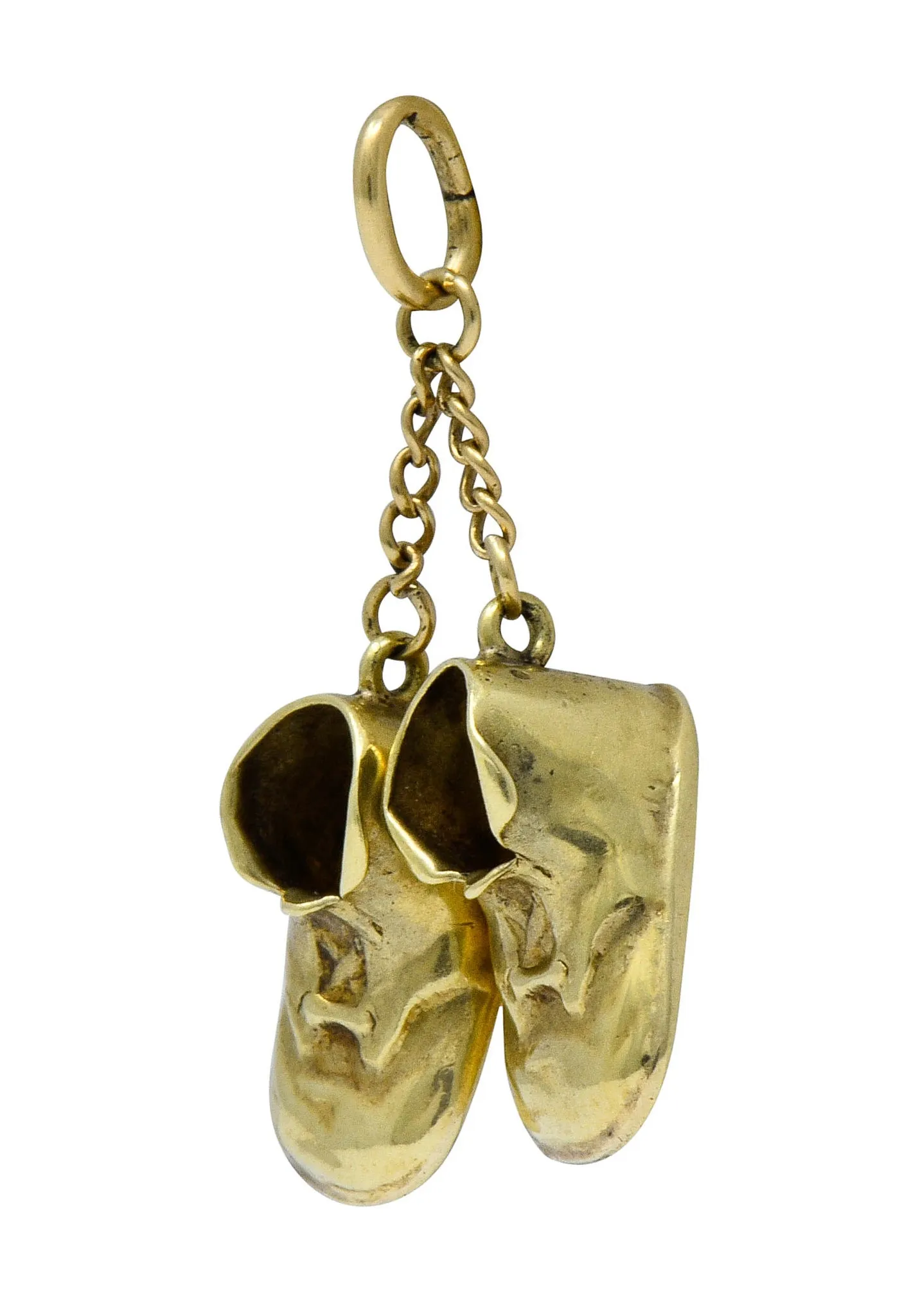 Sloan & Co. Retro 14 Karat Gold Articulated Baby Shoe Charm