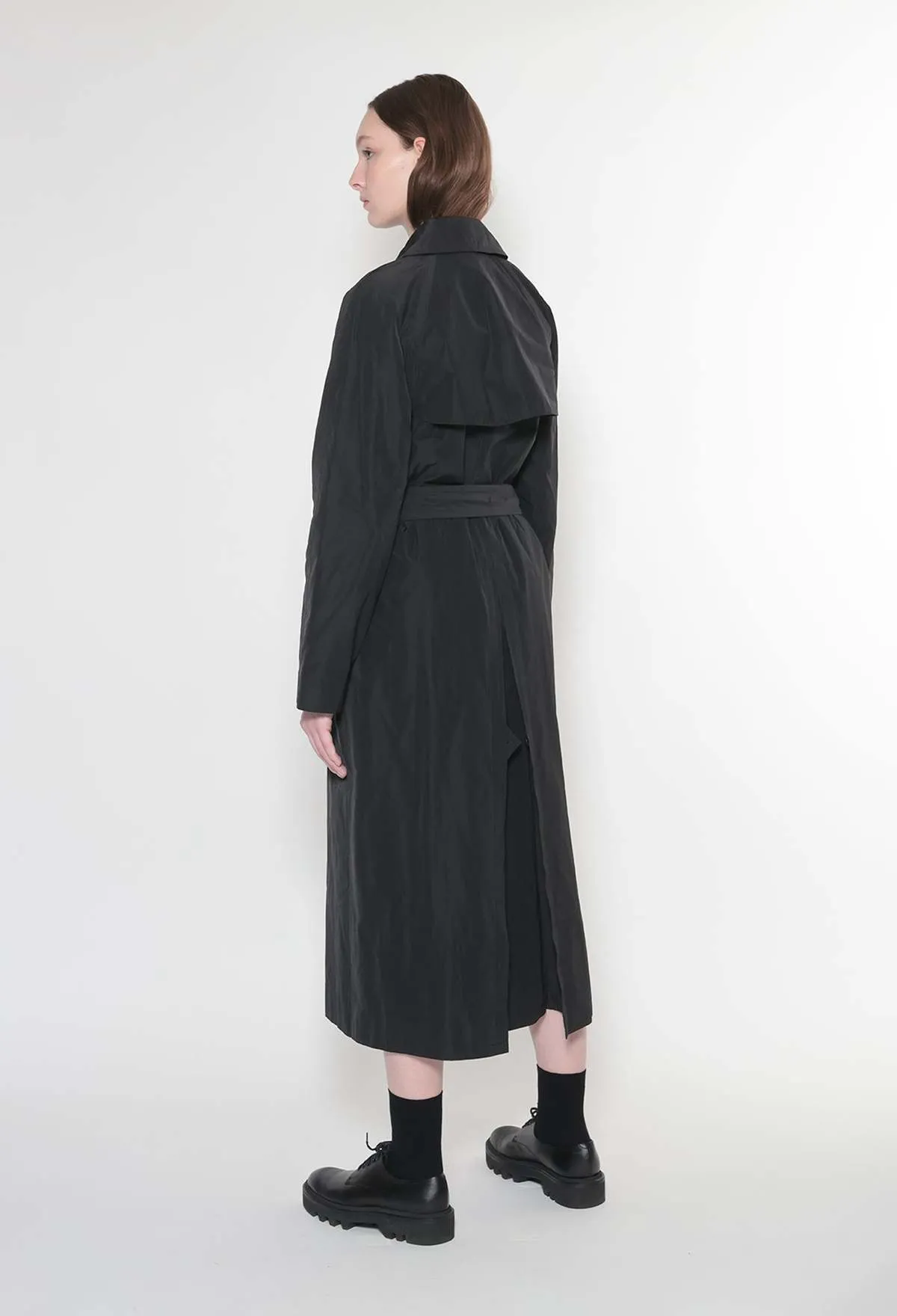 Stella Nylon Trench Coat - Black