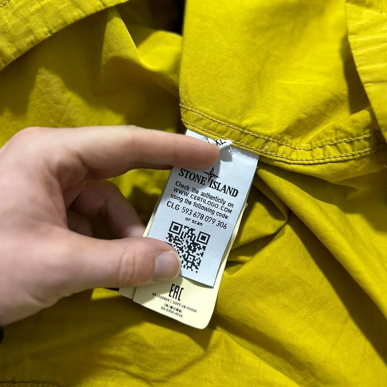 Stone Island Yellow Half Zip Smock Jacket