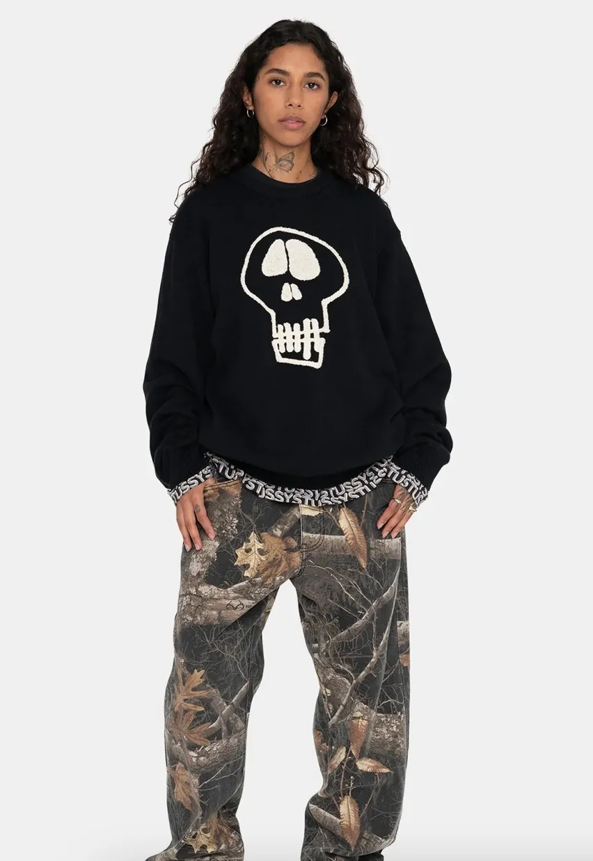 STUSSY  |Unisex Street Style Collaboration Skater Style Sweaters