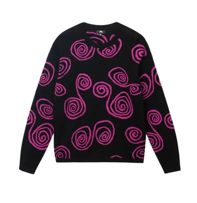 STUSSY  |Unisex Street Style Logo Skater Style Sweaters