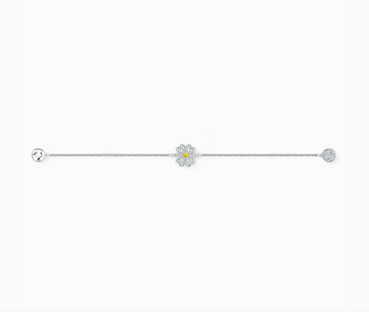 Swarovski REMIX COLLECTION FLOWER STRAND, White, Rhodium, Medium -5520651