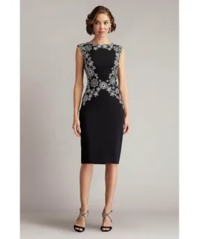 Tadashi Shoji CFX24578MX - Floral Trimmed Cocktail Dress