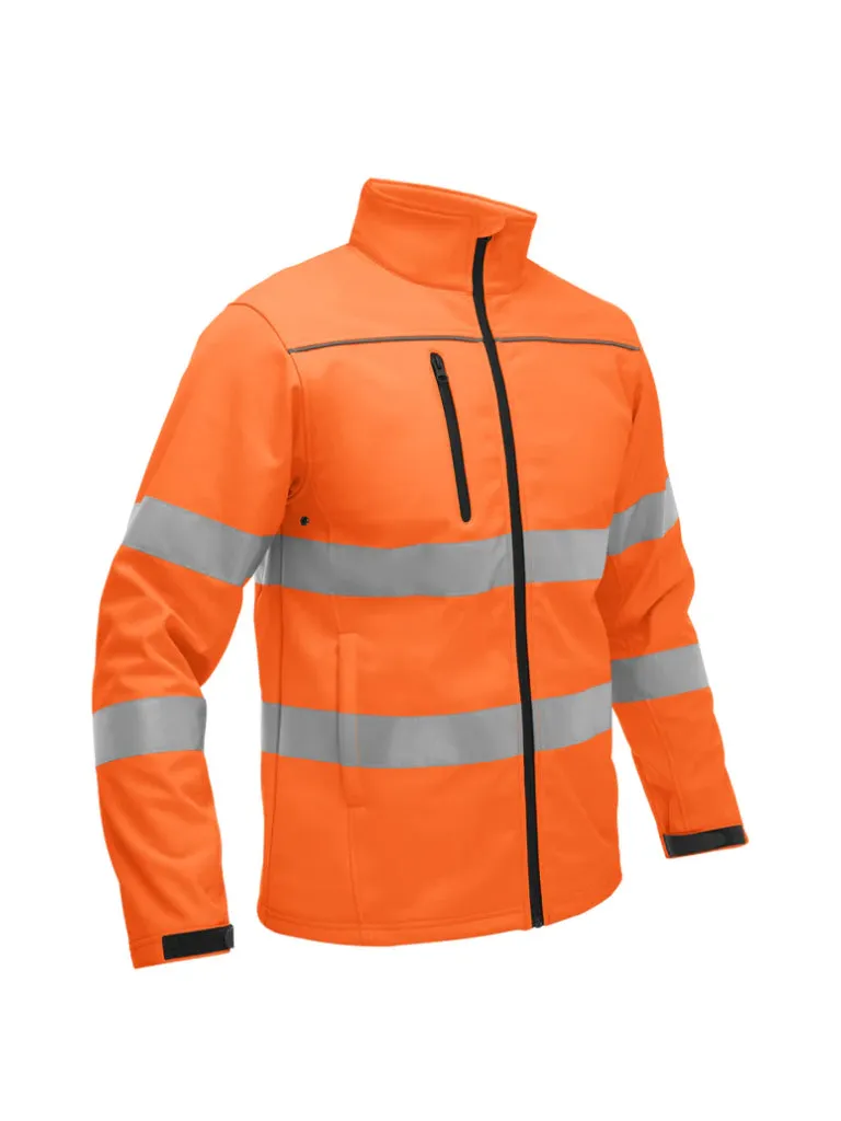 TAPED HI VIS SOFT SHELL JACKET WITH HOOD