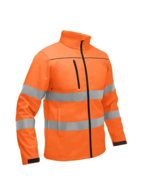 TAPED HI VIS SOFT SHELL JACKET WITH HOOD