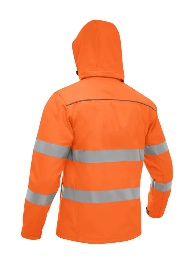 TAPED HI VIS SOFT SHELL JACKET WITH HOOD