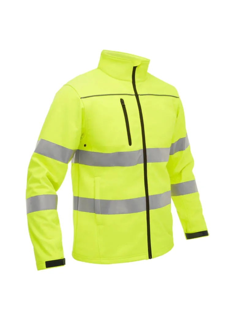 TAPED HI VIS SOFT SHELL JACKET WITH HOOD