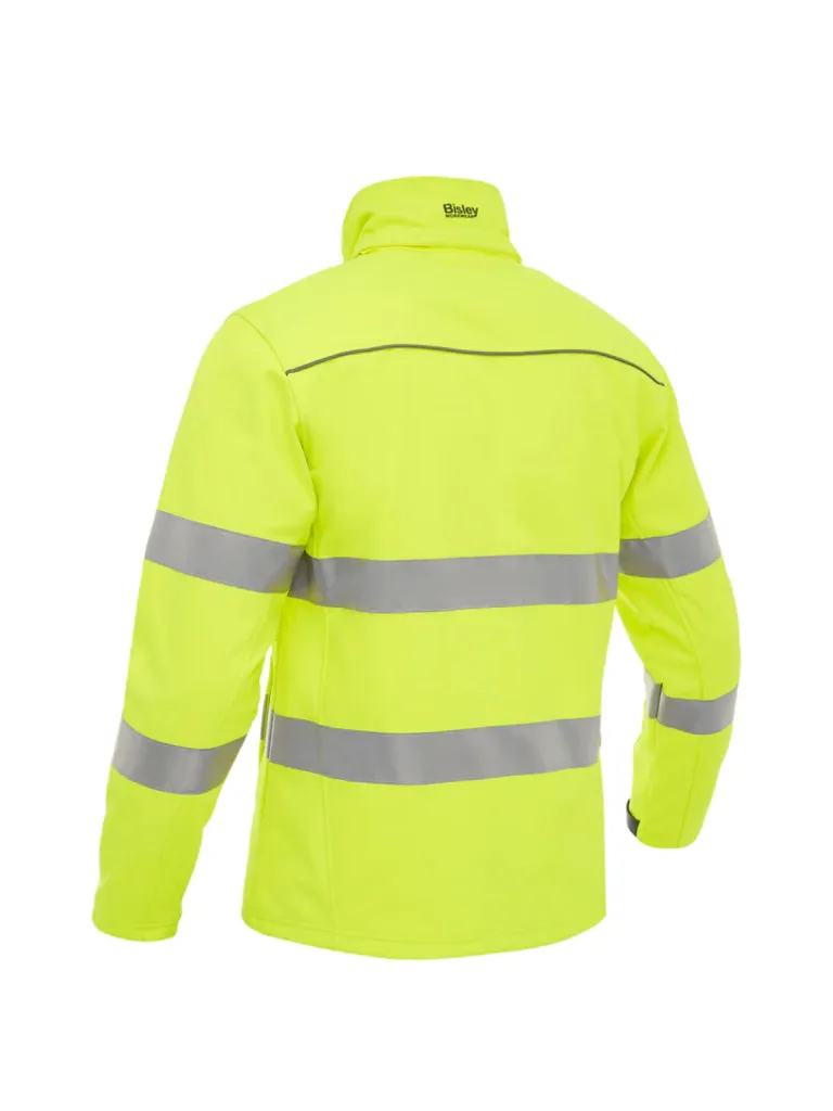 TAPED HI VIS SOFT SHELL JACKET WITH HOOD