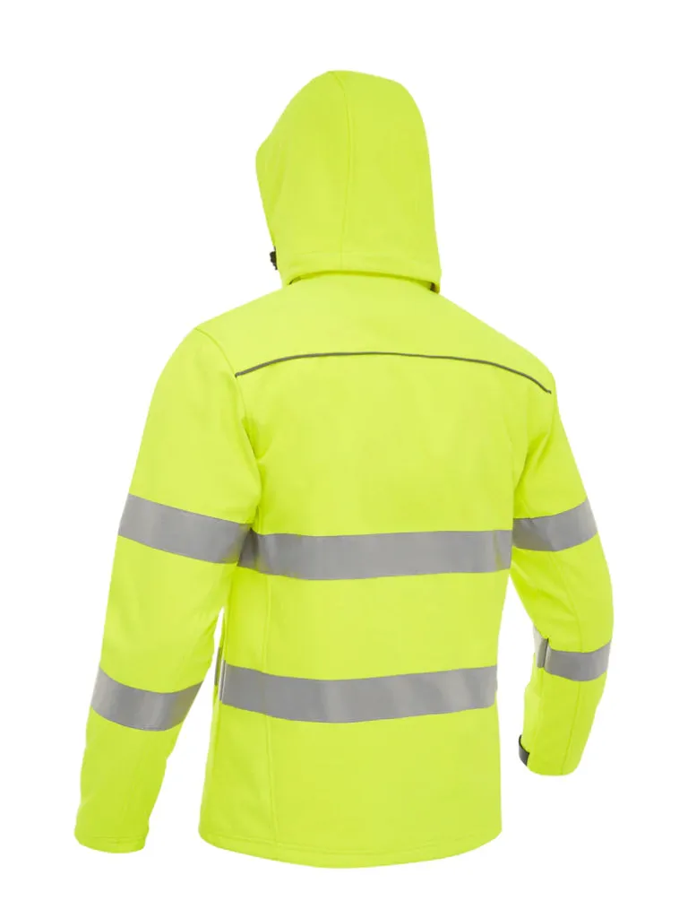 TAPED HI VIS SOFT SHELL JACKET WITH HOOD