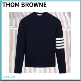 THOM BROWNE  |Unisex Street Style Plain Logo Designers Sweaters