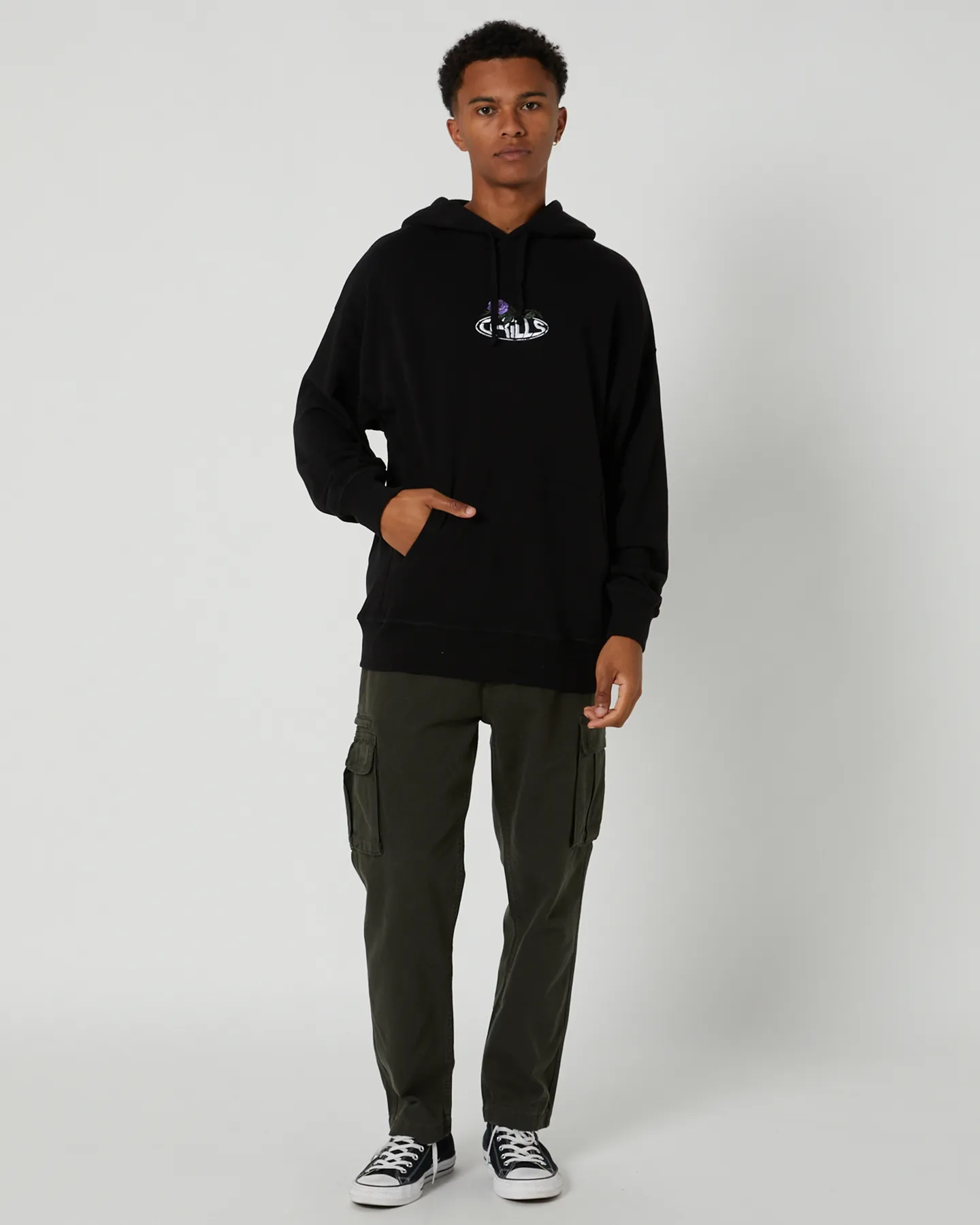 Thrills Sub Rosa Slouch Pull On Hood - Black | SurfStitch