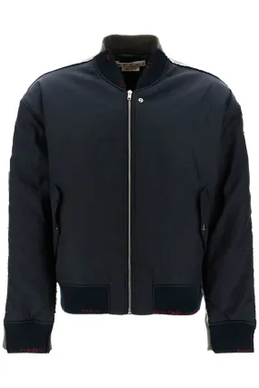 two-tone bomber jacket with stitching JUMU0165QS UTP775 BLUBLACK