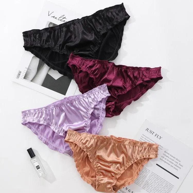 Underwear Low Waist Spot Sexy Soft Comfortable Super Elastic Satin Panties