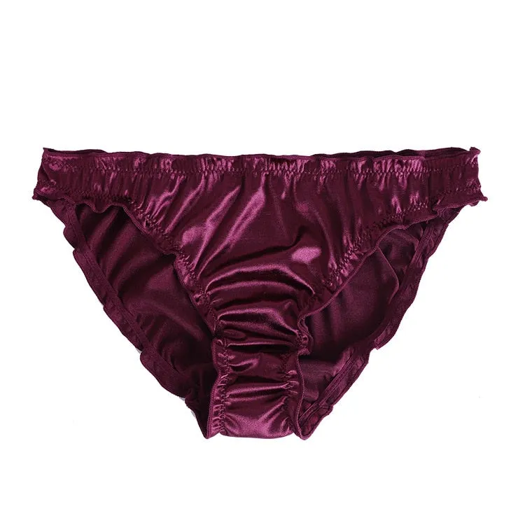 Underwear Low Waist Spot Sexy Soft Comfortable Super Elastic Satin Panties