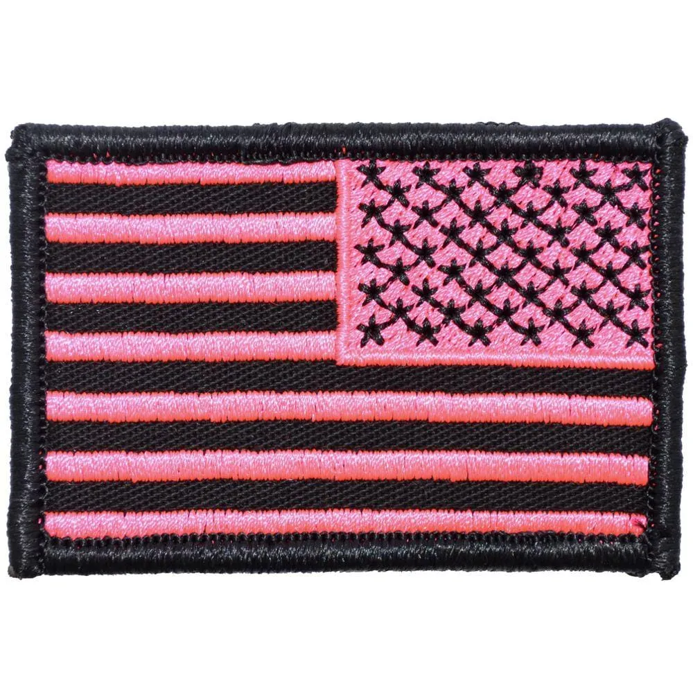 US Flag - 2x3 Patch - Black w/ Hot Pink