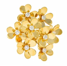 Van Cleef & Arpels Diamond 18 Karat Gold French 8 Flower Frivole Cluster Ring